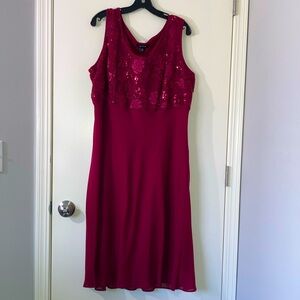 NWT Le Bos Women’s Maroon Sequins Formal‎ Dress Plus Size 20W
